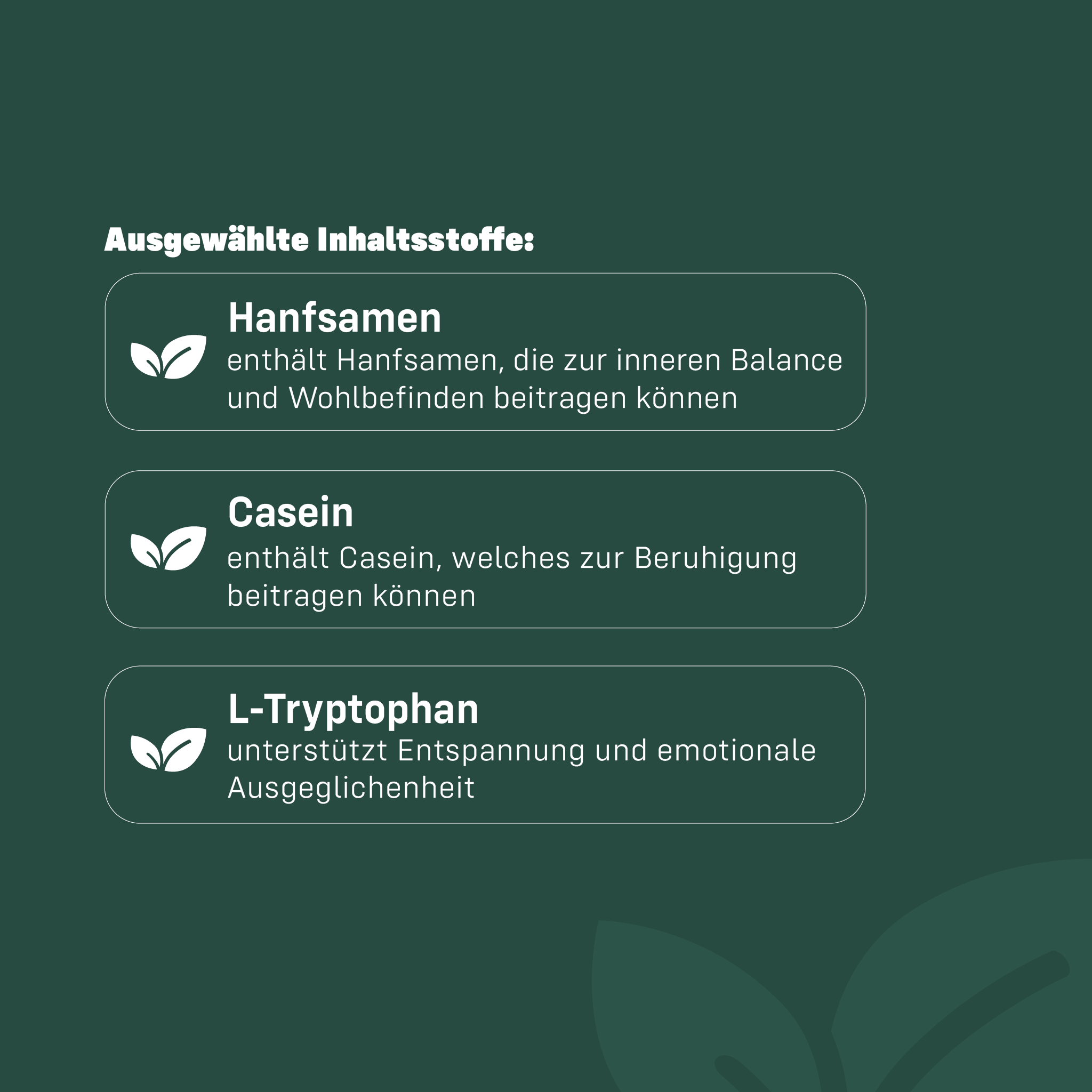 Ausgewählte Inhaltsstoffe der Liebs Chill Treats kurz erklärt