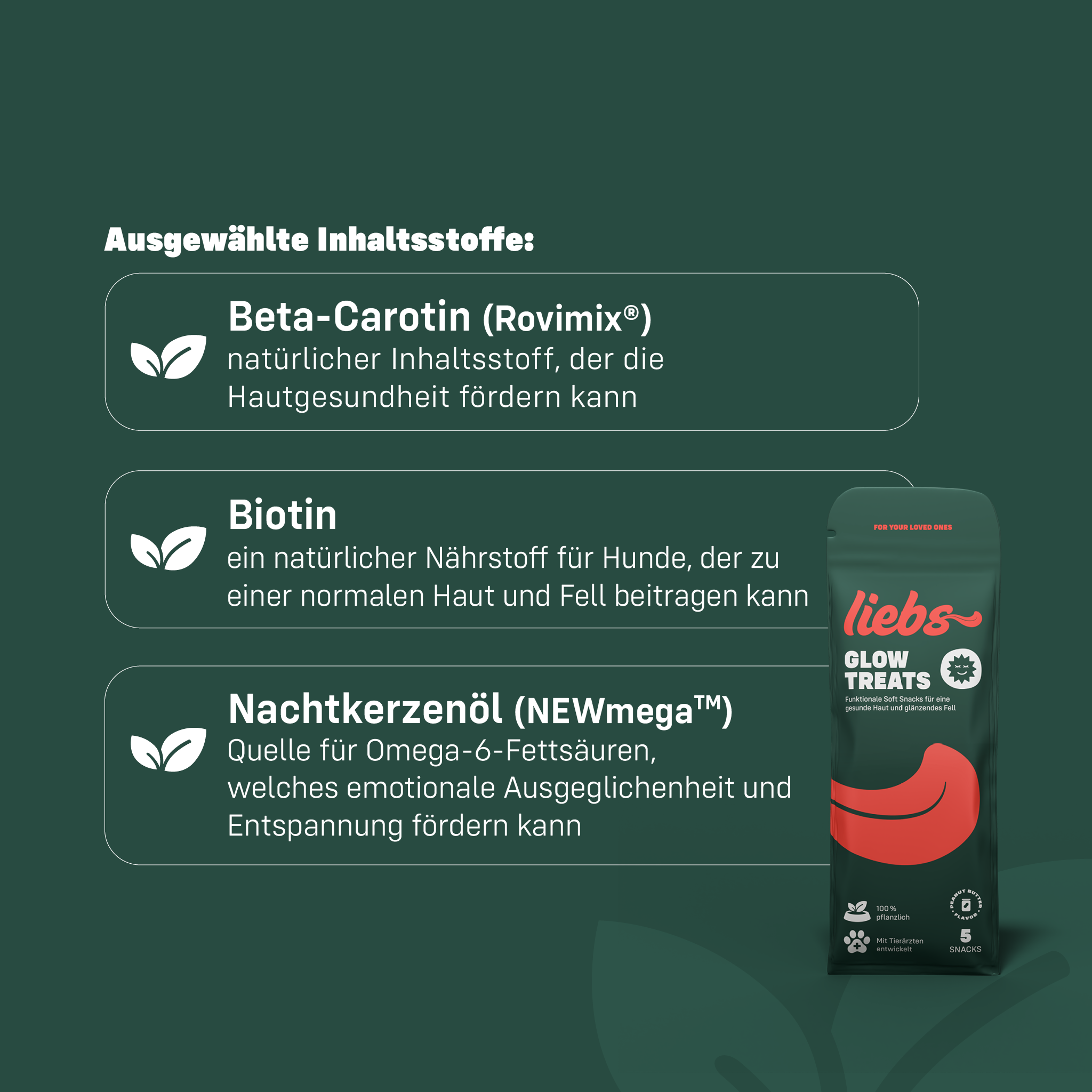 Ausgewählte Inhaltsstoffe der Liebs Glow Treats kurz erklärt