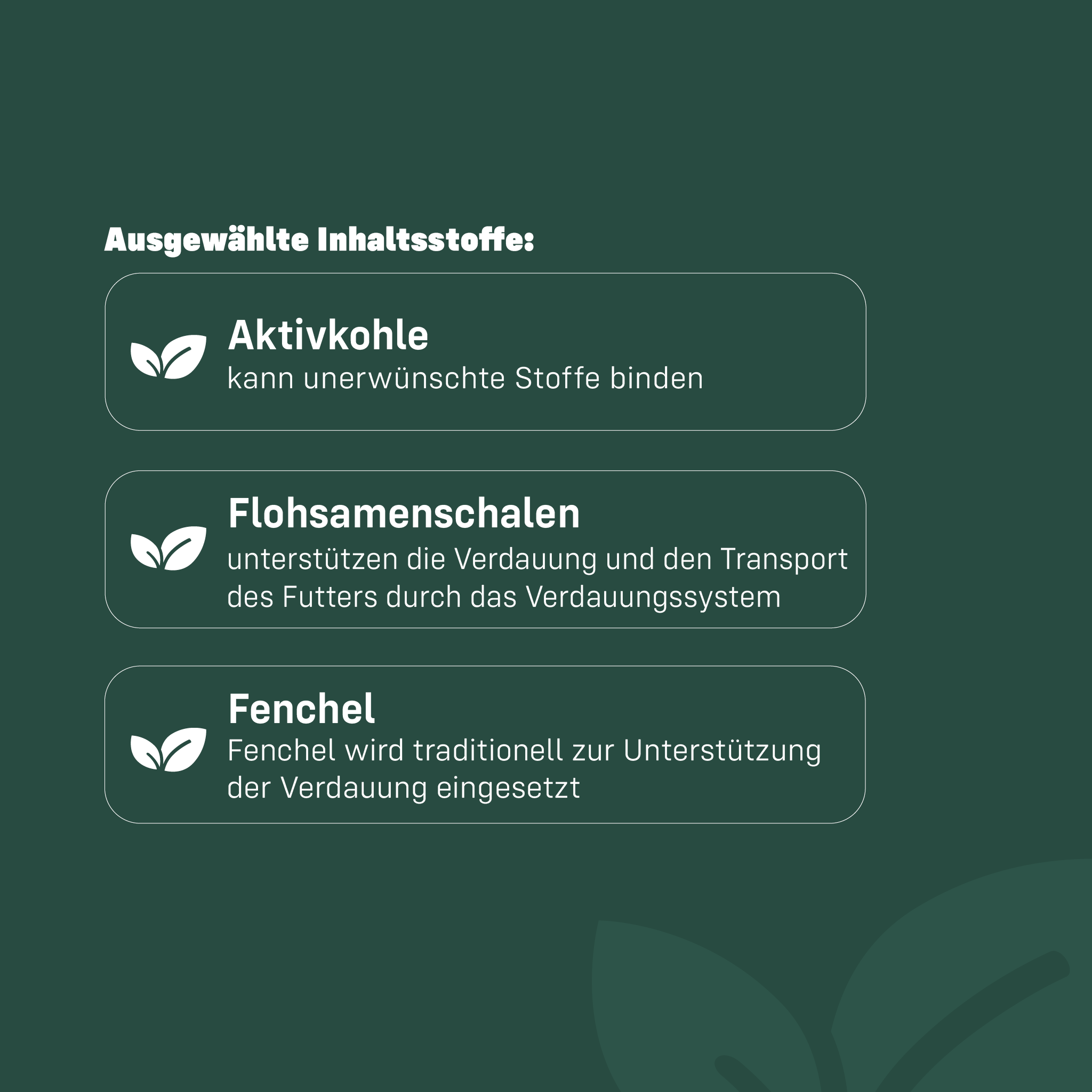 Ausgewählte Inhaltsstoffe der Liebs Relief Treats kurz erklärt