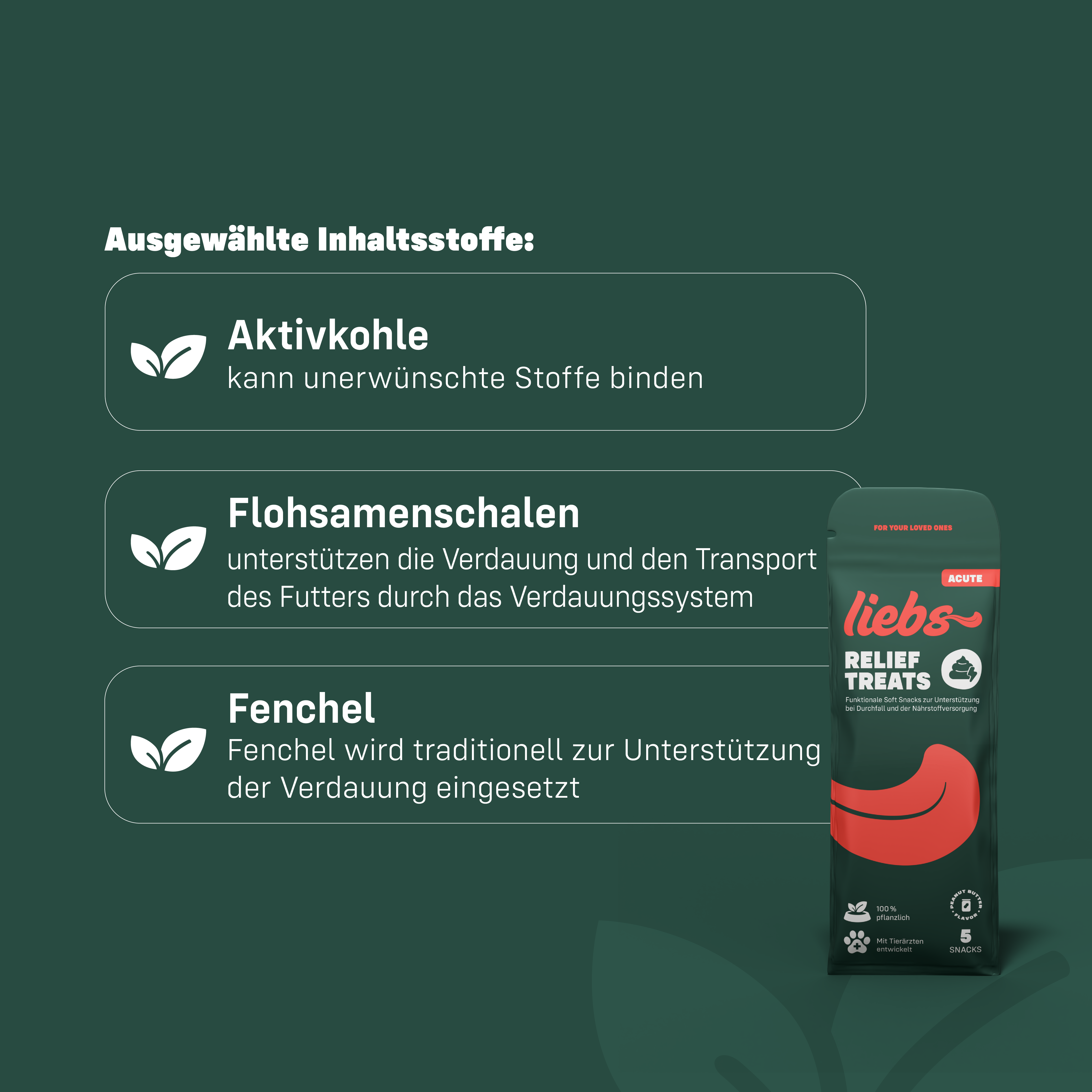 Ausgewählte Inhaltsstoffe der Liebs Relief Treats kurz erklärt